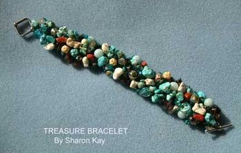 TREASURE BRACELET w Turquoise & Coral
