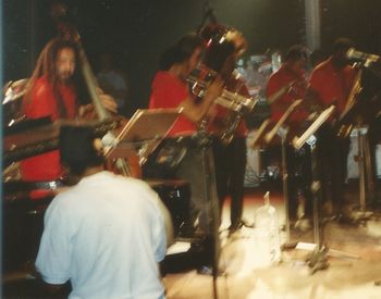 Kenn Cox Guerilla Jam Band - Moers, Germany - 1990 (39): Jaribu Shahid, Kenn Cox, Rayse Biggs, Brad, Phil Lasley, Philip Cox, Vincent Bowens

