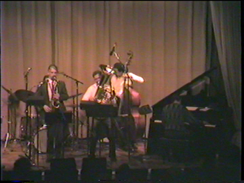 The Tuba Rules! @ DIA - April 1990 (18): Danny Spencer (Hidden), Steve Wood, Brad, Jaribu Shahid, Kenn Cox

