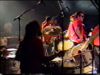 Kenn Cox Guerilla Jam Band - Moers, Germany - 1990 (9): Tanni Tabal, Vincent Bowens (Hidden), Phil Lasley, Phillip Cox, Brad, Rayse Biggs (Partial)
