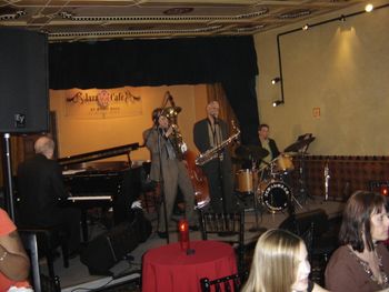 NuQuartet Plus @ Jazz Cafe - April 2008 (7): Gary Schunk, Brad, Nick Calandro, Steve Wood, Bill Higgins

