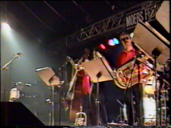 Kenn Cox Guerilla Jam Band - Moers, Germany - 1990 (2): Kenn Cox, Jaribu Shahid (Hidden), Rayse Biggs (Partial), Brad
