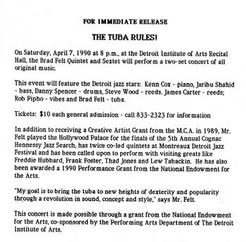 The Tuba Rules! @ DIA - April 1990 (2): Tuba Rules! Press Release
