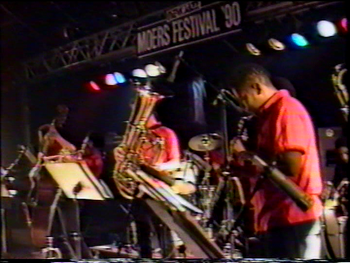 Kenn Cox Guerilla Jam Band - Moers, Germany - 1990 (6): Jaribu Shahid, Rayse Biggs, Brad , Tanni Tabal, Phillip Cox
