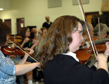 Strings Section rehearsing for 2009 Gala
