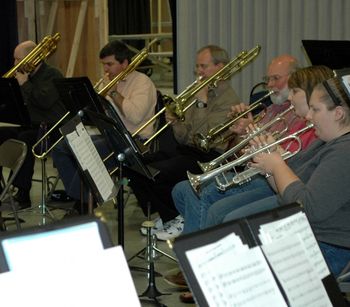 Trombones and Trumpets rehearsing for 2009 Gala
