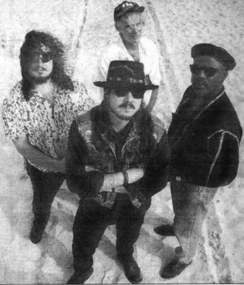 "North Carolina Beaches". Grayson Hugh & The Mooncussers, North Carolina. (left to right, clockwise: me, Rico "Mad Dog" Milazzo, Lynwood Salvo, Tony Blunt.)

