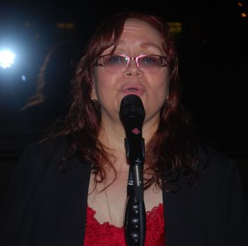 The JaZzCanary in her natural habitat ... in front of the mic, crooning for all she's worth at the Renaissance Hotel in Seattle.
