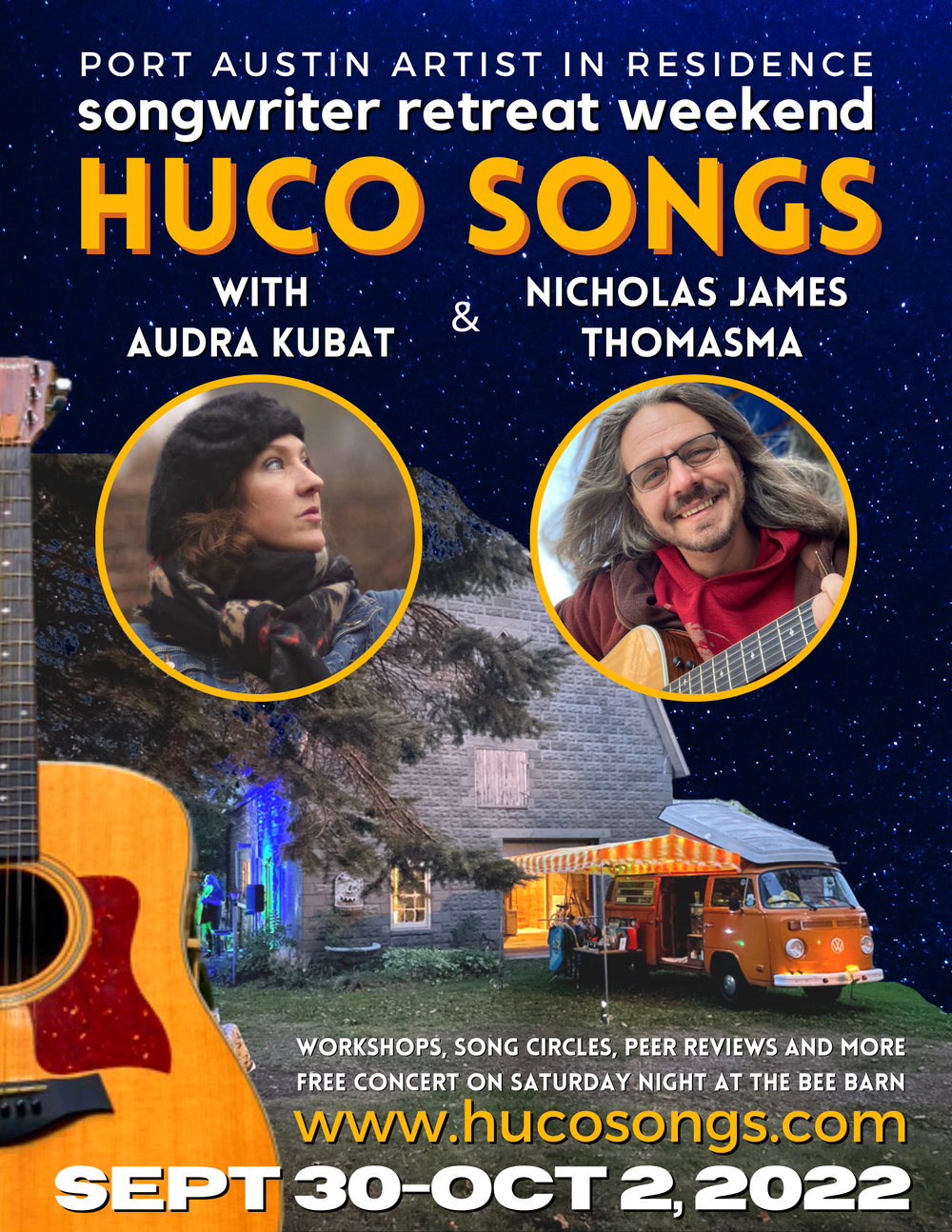 Registration is open now! Click on the photo to join us for Huco Songs Sept 30th-Oct2nd!