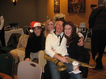 with friends jazz singer Amanda Carr, saxophonist Myanna and jazz singer April Hall at WICN jazz jam

