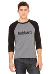 "hubbard" Unisex Baseball T w/ 3/4 sleeves 
