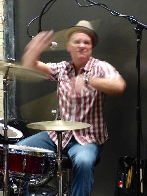 Trillium at Roslindale Substation show #3 Drummer Joe Jaworski-Photo by Ms. Donna
