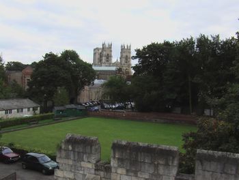 York Minster and Roman wall from our B & B window
