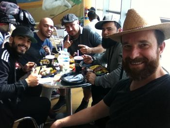 On the way to Machu Picchu. Waiting with Luis Figueroa, Jotán Afanador, Mate Traxx and Bori at the Lima airport to head over to Cuzco and Machu Picchu. April 21st, 2016
