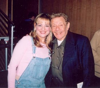 With tv star, Jerry Stiller ("Seinfeld") after a performance of the Off-B'way hit, "On Second Ave.")
