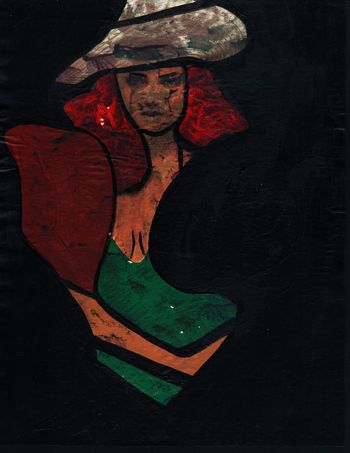 Woman In A Hat Magazine Repo Painting by Carella Ross
