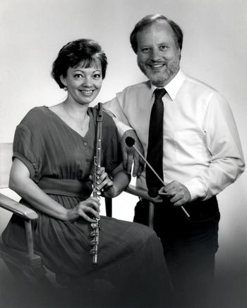 Tom & Cheryl formal music pose, 1989
