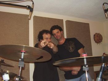 Ted and tom in drum booth
