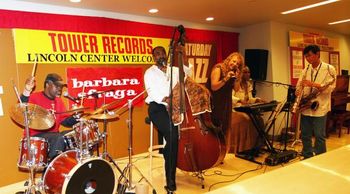 Timelessness_Project_at_Tower_Records The Timelessness Project with Michael T.A. Thompson (drums), Christopher Dean Sullivan (bs), Barbara Sfraga (voc), and Allen Won (saxes/flute)
