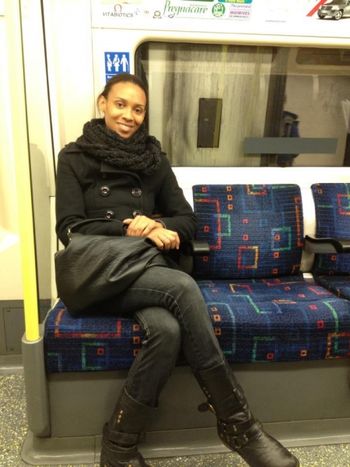 On the "tube" in London! On the "tube" in London!
