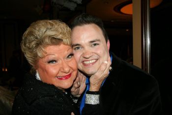 Marilyn Maye, squishing my face.  But worth it.  Photo by Russ Weatherford.
