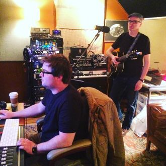 Dylan Alltredge & Ben Reel in control room @Skinny Elephant studio in Nashville