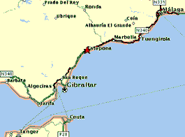 Map of southern Spain