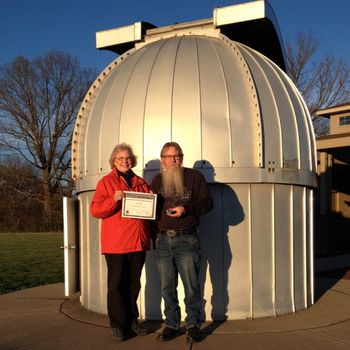 april_2017aa Honoring the Most Active Member, John Bolen, with a NASA Total Solar Eclipse pin and certificate 2017
