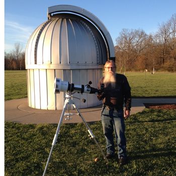 april2017laa Most Active Member, John Bolen, with one of his telescopes
