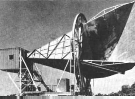 The Holmdel Horn Antenna used to find cosmic background radiation.