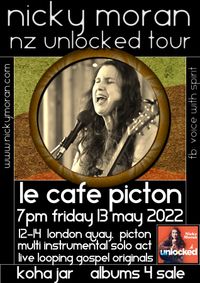 Live music Le Cafe in Picton 2 sets of original Gospel music with Nicky Moran