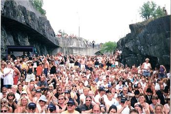 The crowd at a '97 Paul deLay Band performance in Notodden, Norway
