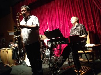 With Renato Caranto & Mel Brown @ Jimmy Mak's, 8-22-13 On this night, the B-3 wouldn't start.  No worries: Nord to the rescue!
