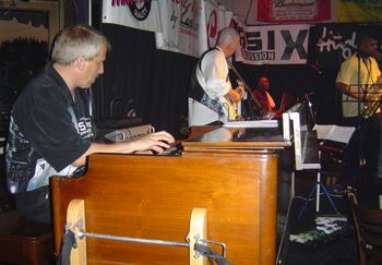 With Bernard "Pretty" Purdie at an '03 NAMM showcase gig in Nashville
