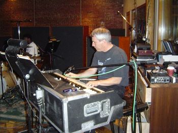 Playing "Jenny Craig" the cut-down B-3 at a recording session
