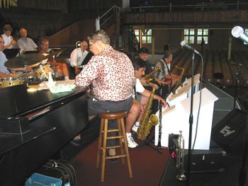 Rehearsing w/Art DePew & the Harry James Band in NJ '05?
