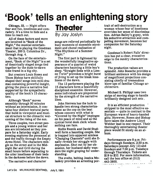 Louis Rosen - BOOK OF THE NIGHT - Press