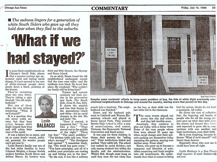 Louis Rosen - THE SOUTH SIDE (Book) - Press