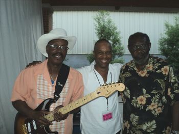 Chick Willis, Kenny Parks, & Newt Collier backstage at the Barnesville, GA. BBQ & Blues Festival.

