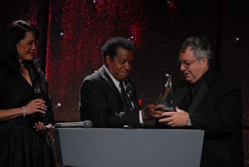 Bobby receiving award from Little Anthony
