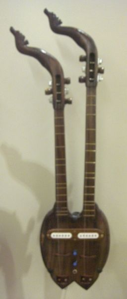 2008 Electric Phin double neck guitar made by the Isan people of Thailand
