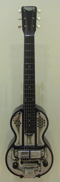 1937-39 Rickenbacher "Vibrola". Its motorized tail piece creates a Hawaiian guitar like vibrato

