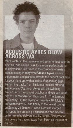 Jason Ayres singer songwriter pop rock original music perth WA Australia John Mayer Jason Mraz Chasing Ghosts acoustic