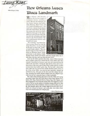 BL-JTR_Living_Blues_Article-Old_Absinthe_House_Closes_03-98
