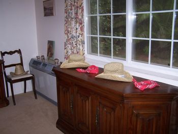 Cowgirl - dining room hats

