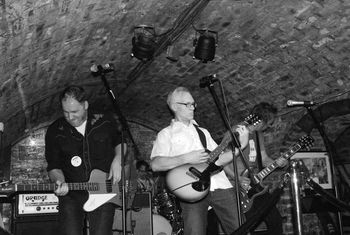 On the front stage at the Cavern Club in Liverpool UK for the 2011 International Pop Overthrow Festival
