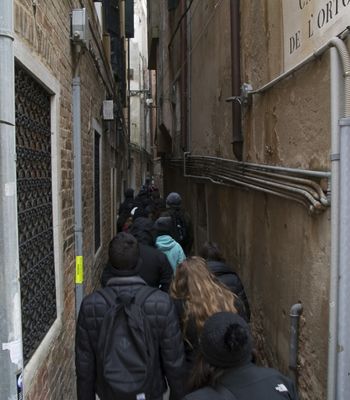 Students Walk through the Ghetto Jewish Ghetto, Venice, Italy
