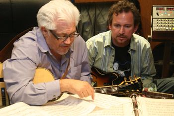 in the studio with Larry Coryell (Photography; Paul Sky)
