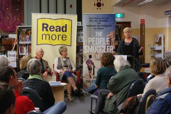 Robin speaks at Moreland Library with Tony Kevin and Pamela Curr
