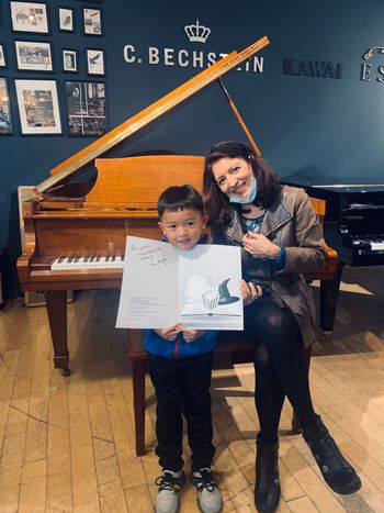 Happy young pianist with my piano part!
